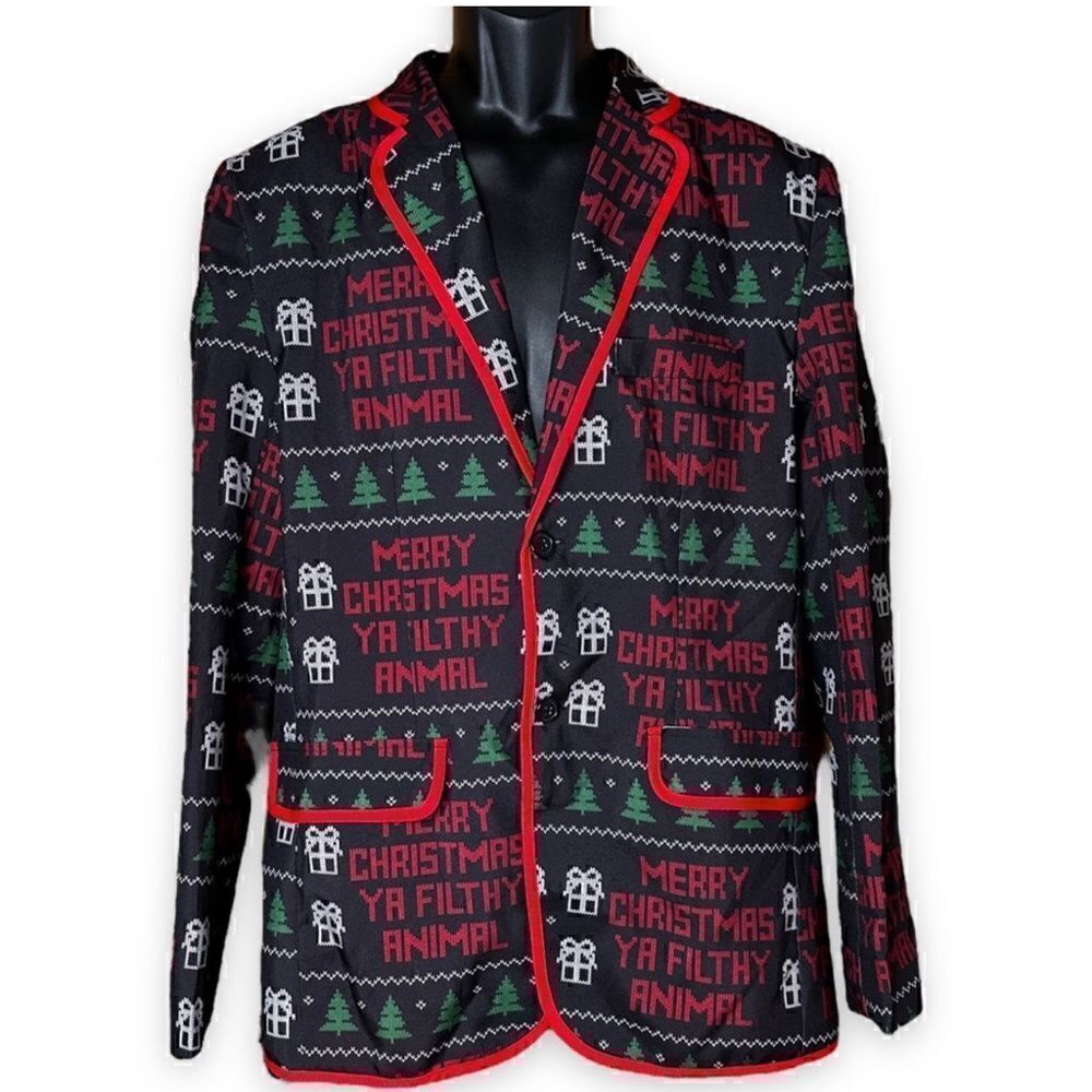 Holiday Blazer Merry Christmas Ya Filthy Animal “Home Alone” Men’s M 38-40